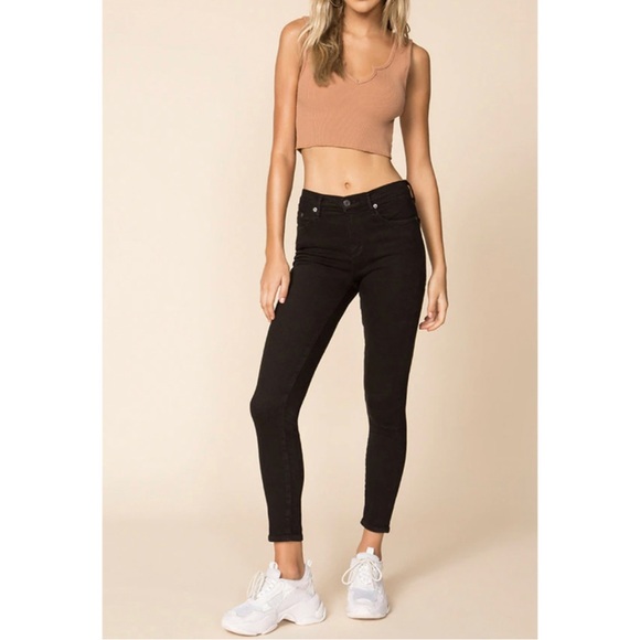 AGOLDE Sophie in Sane Black Mid Rise Jeans - Picture 1 of 8